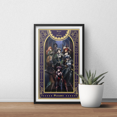 Overlord Art Print | Gold Metallic Ink | Ainz Ooal Gown | Albedo | Isekai Tarot Collector Print