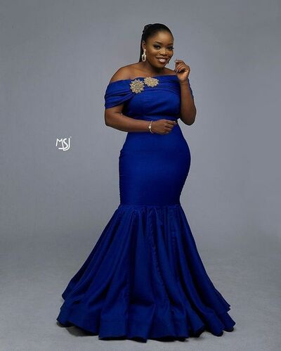 Royal Blue Mermaid African Prom Dress Evening Gowns