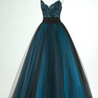 Dark Navy Prom Dress,long Prom Dresses,charming Prom Dresses - Thumbnail 1