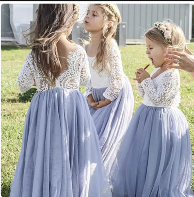 Floor Length Flower Girl Dresses with Full Sleeves