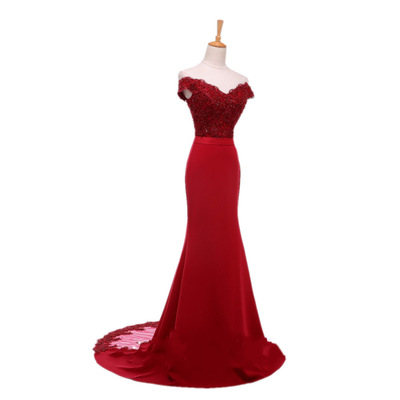 Off Shoulder Long Evening Gown Pageant Dress