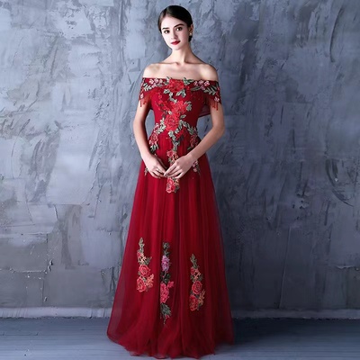 Off Shoulder Party Dress,red Dress, Queen Prom Dress Wiith Applique,custom Made