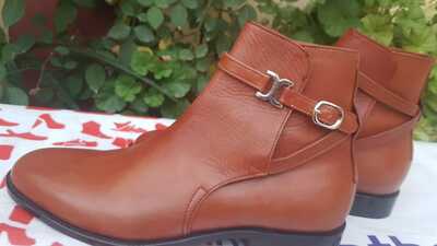 Brown Leather Custom Made Men's Handmade Jodhpur Rounded Strap Boot