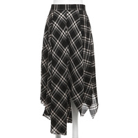 Irregular Plaid Maxi Skirt - Thumbnail 6