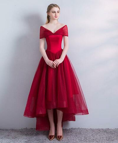 V Neck Tulle Prom Dress,evening Dress