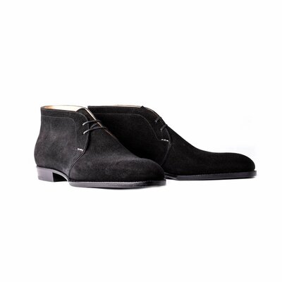 Chukka Boots in Black Suede Leather