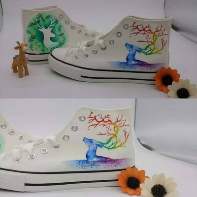 Elk hand painted shoes