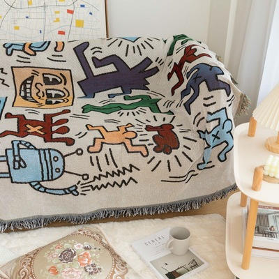 Graffiti cartoon blanket throw sofa blanket decoration tapestry leisure blanket