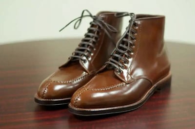 Men Designer Dark Brown Split Toe Leather Ankle High Lace up Boot