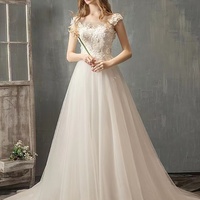 Cap Sleeve Wedding Dress,white Bridal Dress,lace Bridal Dress,handmade - Thumbnail 1