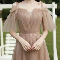 Off Shoulder Bridesmaid Dresses, Champagne Party Dresses, Long Fairy Dresses,custom Made - Thumbnail 1