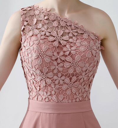 One-shoulder Wedding Dress, Slim, Lace Fairy Bridesmaid Dress, Sexy Bodycon Dress,custom Made