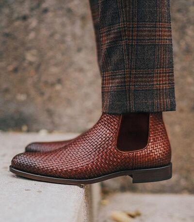 Crafted Leather Brown Lace up Chukka Boot For Men