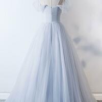Prom Dresses,gray Sweetheart Tulle Long Prom Dress, Gray Evening Dress - Thumbnail 2