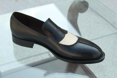 Classic Handmade Black Cream Color Moccasin Dress Formal Loafers Shoes