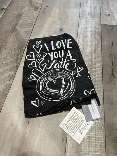 I love you a latte Tea Towel