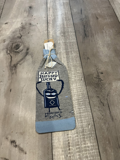 Happy/Blessed/Lucky- Wine Bottle Sleeves