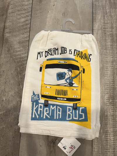Karma Bus- Tea Towel
