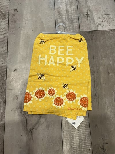 Bee Happy-Yellow Tea Towel