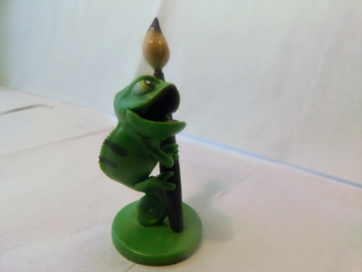 Vintage Disney Iguana Lizard Figure Animals, Rodents on Flower Bud Pvc