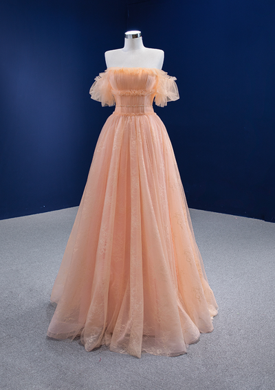 champagne Gold Strapless Sweetheart Princess Dresses Party Gowns Banquet Dresses