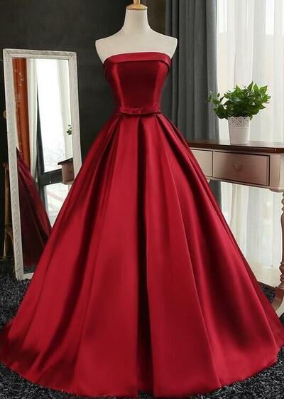 Gorgeous Dark Red Stain Prom Dresses, Formal Gowns