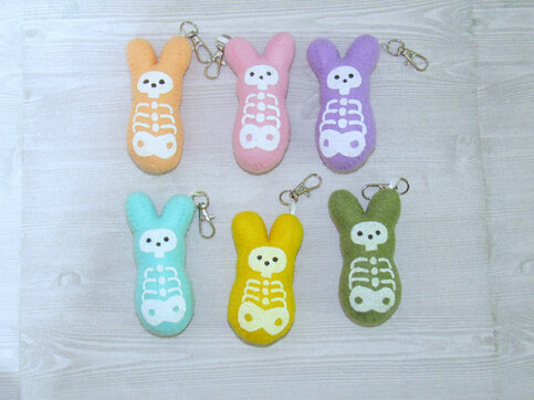 Plush Zombie Peeps-Style Bunnies