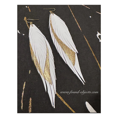 5” “ANGEL” earrings - White