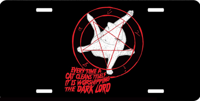 Funny Cat Dark Lord Vanity License Plate