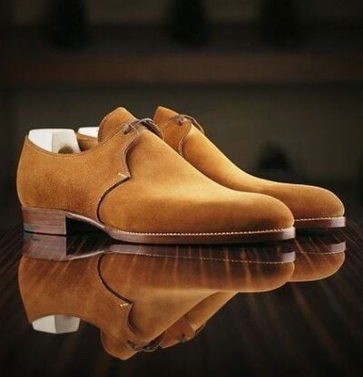 Men Brogue Tan Brown Suede Formal Dreesing Shoes
