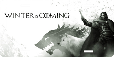 Game of Thrones Winter is Coming Vanity License Plate
