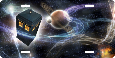 Doctor Who Tardis Space Vanity License Plate Auto