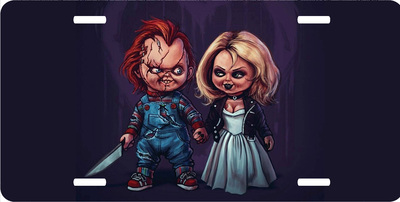 Child's Play Chucky Tiffany Vanity License Plate
