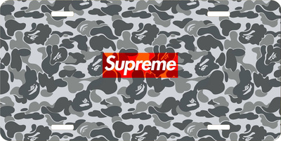 Supreme Camo Vanity License Plate