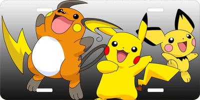 Pokemon Pickachu Evolution Vanity License Plate