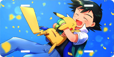 Pokemon Pikachu Ash Confetti Vanity License Plate