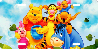 Disney Winnie the Pooh Tigger Piglet Eeyore Roo Vanity License Plate