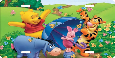 Disney Winnie the Pooh Blustery Day Tigger Piglet Vanity License PLate