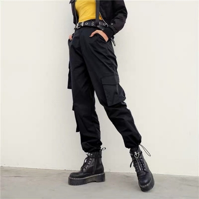 Streetwear Hip-hop Baggy Pocket Buckle Casual Overalls Cargo Trousers