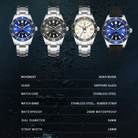 Cadisen watch 38mm case NH35A mechanical movt luminous diving watch 8207  - Thumbnail 2