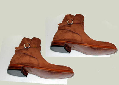 New Handmade Suede jodhpurs Boot, Men Tan Boots Leather Sole