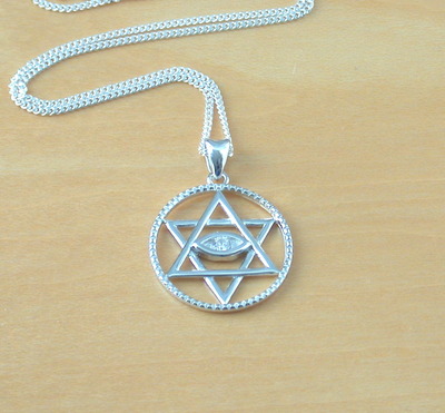 Sterling Silver Cz Star of David Pendant & Chain/Star of David Necklace/Star of David Jewellery/Star of David Jewelry/UK