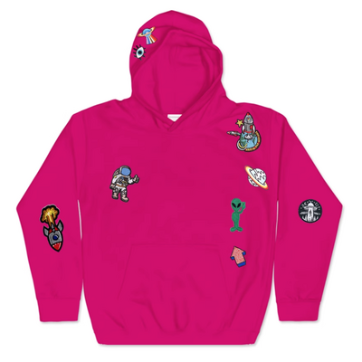 SPACE PATCHES HOODIE ROSE PINK