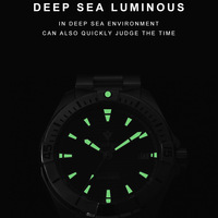 Cadisen watch 40mm case NH35A mechanical movt luminous 20ATM diving watch 8218 - Thumbnail 8