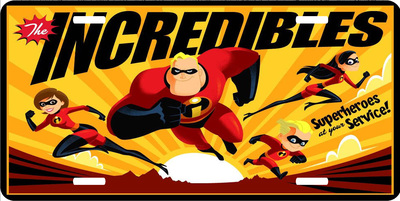 Disney Incredibles Superheroes At Your Service Vanity License Plate