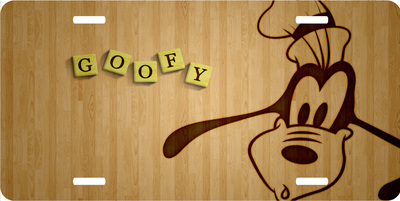 Disney Goofy Scrabble tiles Vanity License Plate