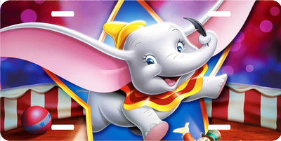Disney Dumbo Flying with Feather Vanity License Plate