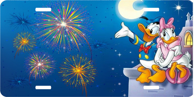 Disney Donald Duck with Huey Dewey and Louie Surfing Vanity License Plate