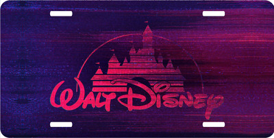 Disney Castle Logo with Glitch Effect Vanity License Plate