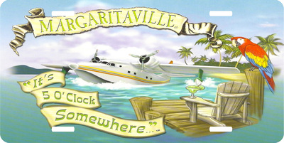 Jimmy Buffett 5 o'clock Somewhere Margaritaville License Plate